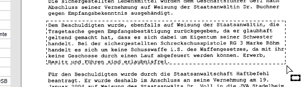Ausgewählter Ausschnitt eines Scans