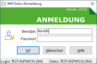 Die Anmeldemaske