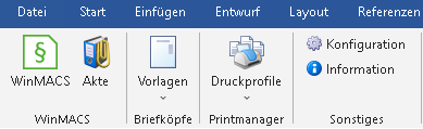 Das Menüband "Rummel Software GmbH"