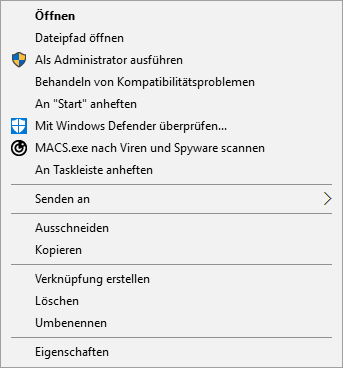 Das Kontextmenü in Windows 10