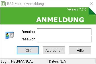 Das Anmeldefenster