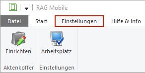 Das Menüband "Einstellungen"