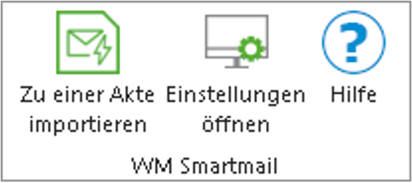 Die drei Buttons von WM Smartmail in MS Outlook