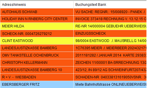 Das Fenster "Buchungsassistent" (Ausschnitt)