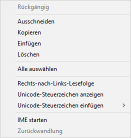 Ein Kontextmenü