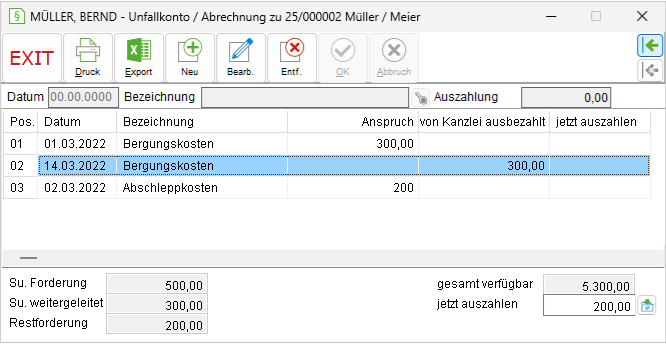 Das persönliche Unfallkonto
