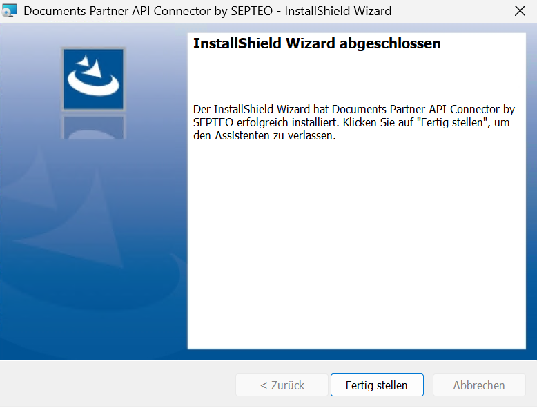 Abschlussseite „InstallShield Wizard abgeschlossen“