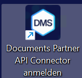 Desktop-Verknüpfung „Documents Partner API Connector anmelden“