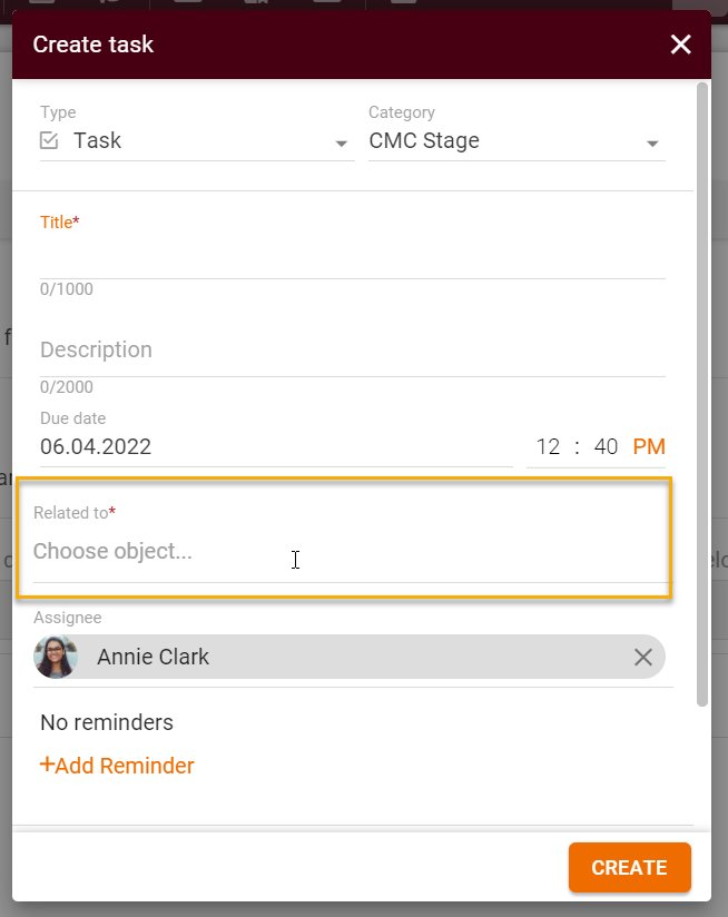 How to turn on off the function Related object is required for tasks and events2