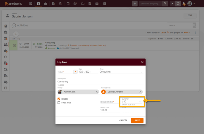 How to change Currency for Rates in Amberlo 4