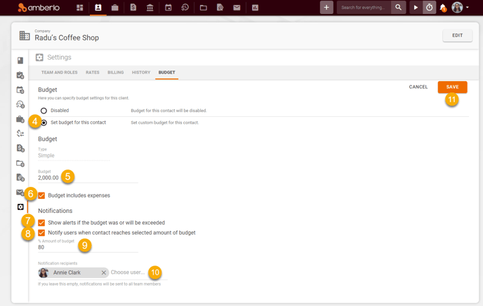 How to enable and use Budget for Matter or Client 4