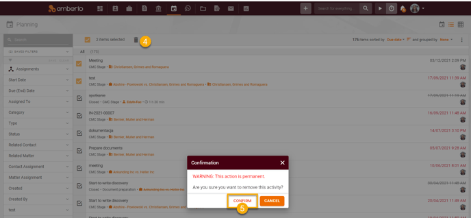remove multiple tasksevents3