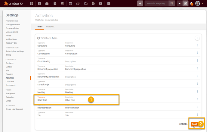 How to create, edit or remove Timesheets and Expenses Types4