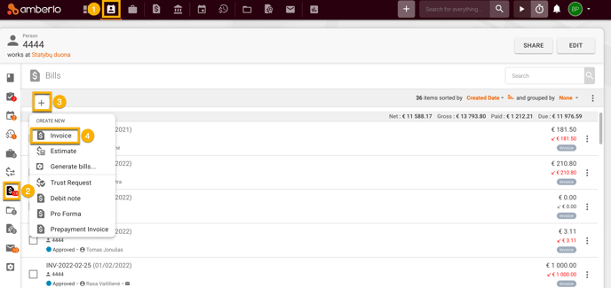 Issue Invoice 2