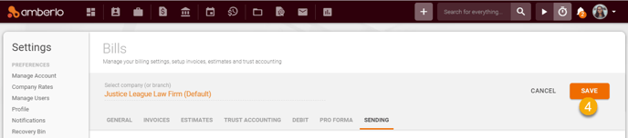 Bills Sending Settings8