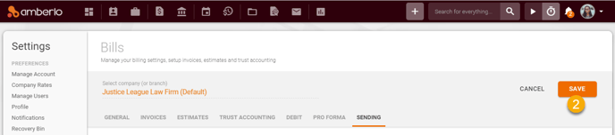 Bills Sending Settings10