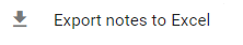 Expxort notes to excel button