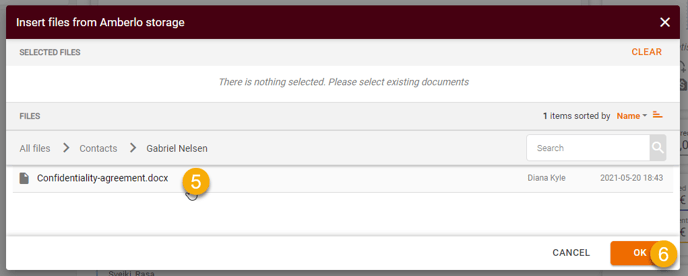 Attach or Save email attachments to Amberlo7