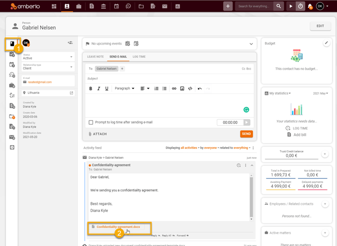 Attach or Save email attachments to Amberlo1