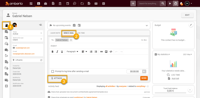 Attach or Save email attachments to Amberlo5