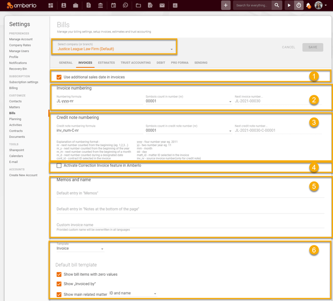 How to set Invoices Settings2