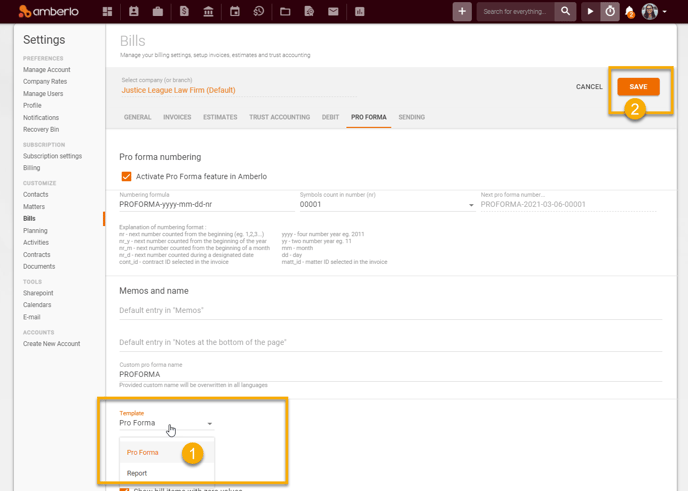 Pro Forma Settings10