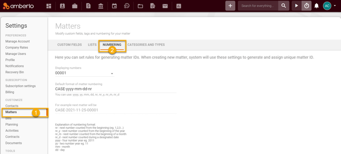 HowtosetMattersNumberingSettings1
