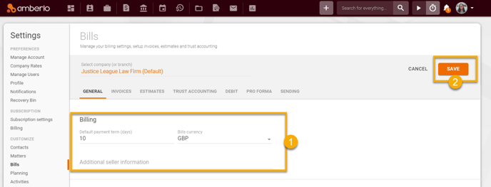 General Bills Settings3