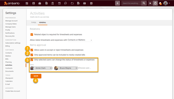 How to set or change General Activities Settings4