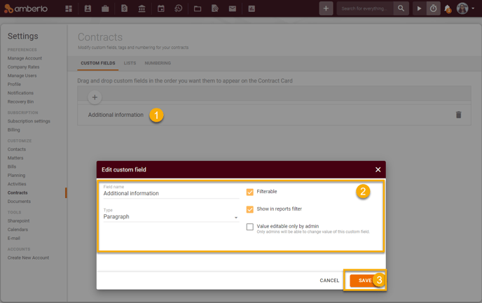 How to Add, Edit or Remove Contracts Custom fields?4
