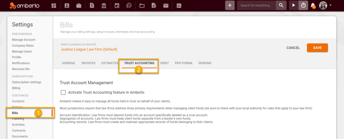 Trust Accounting Settings1