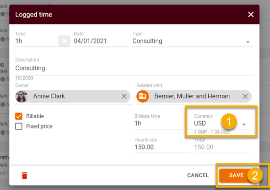How to change Currency for Rates in Amberlo 5