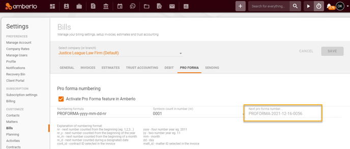 Pro Forma Settings6
