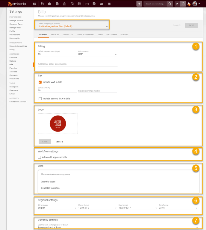 General Bills Settings2