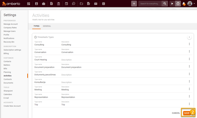 How to create, edit or remove Timesheets and Expenses Types6