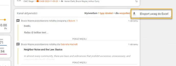 Eksport uwag do Excella 1