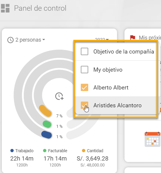 Usuario objectivos