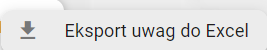 Eksportuj uwagi do Excela