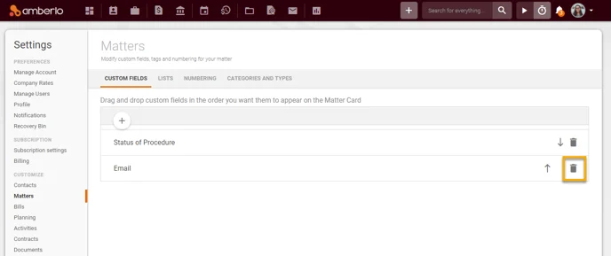 How to Add, Edit or Remove Matters Custom fields5