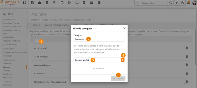 Cómo Añadir, Eliminar o Editar Categorías y Tipos de Asuntos_2