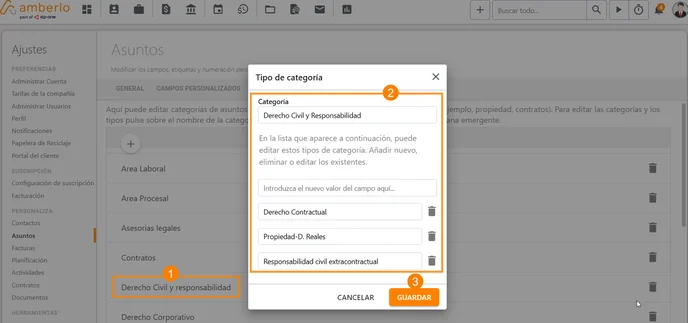 Cómo Añadir, Eliminar o Editar Categorías y Tipos de Asuntos_3