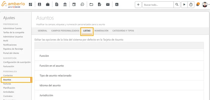 Cómo gestionar las listas desplegables de Asuntos_1