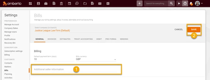 Additional seller information for all Bills1