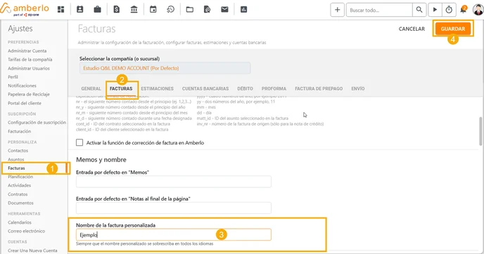 Cómo establecer un Nombre Personalizado para las Facturas_1