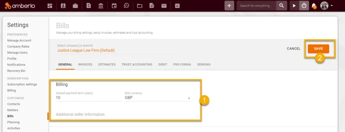 General Bills Settings3