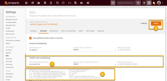 How to set Invoices Settings5
