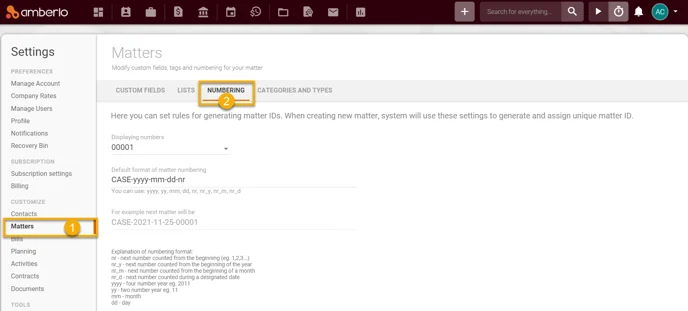 HowtosetMattersNumberingSettings1