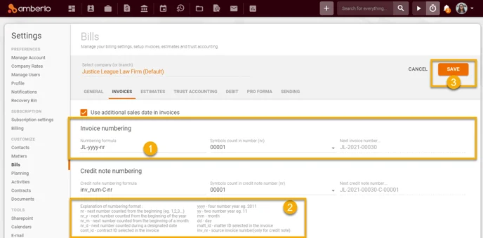 How to set Invoices Settings4