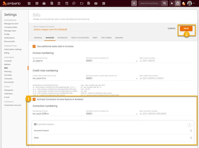 How to set Invoices Settings6