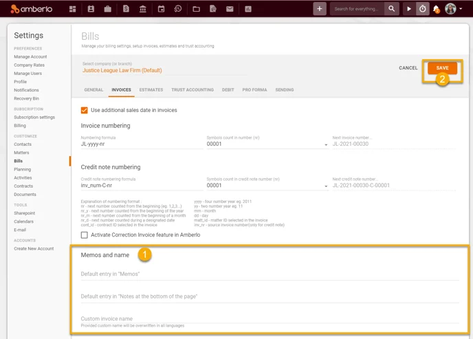 How to set Invoices Settings7